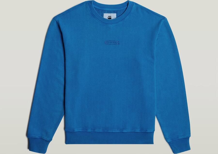 G-Star RAW Washed Relaxed Sweater Midden blauw Heren - Foto 6