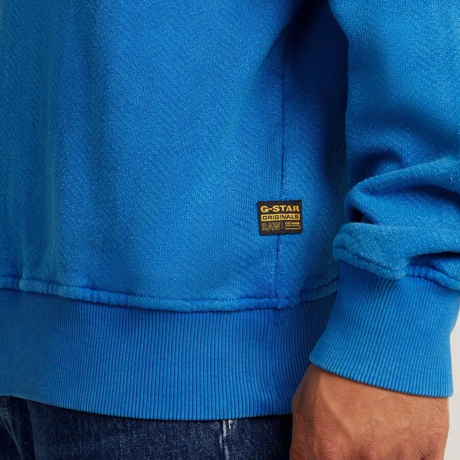 G-Star RAW Washed Relaxed Sweater Midden blauw Heren - Foto 3