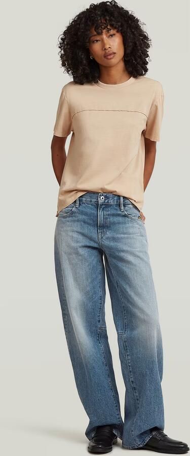 G-Star RAW Washed Seam T-Shirt Beige Dames - Foto 10
