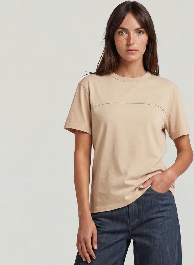 G-Star RAW Washed Seam T-Shirt Beige Dames - Foto 8