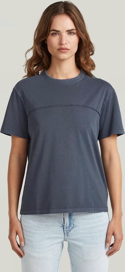 G-Star RAW Washed Seam T-Shirt Donkerblauw Dames