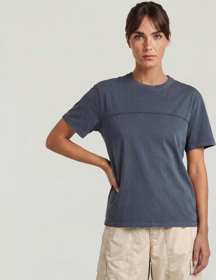 G-Star RAW Washed Seam T-Shirt Donkerblauw Dames - Foto 4