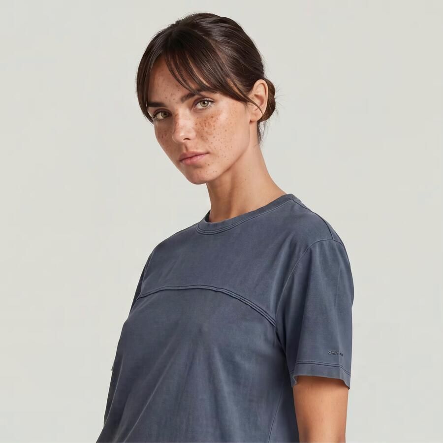 G-Star RAW Washed Seam T-Shirt Donkerblauw Dames - Foto 3