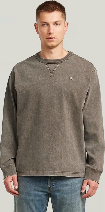 G-Star RAW Washed Sweater Bruin Heren