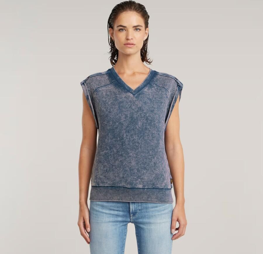 G-Star RAW Washed Sweater Midden blauw Dames - Foto 7
