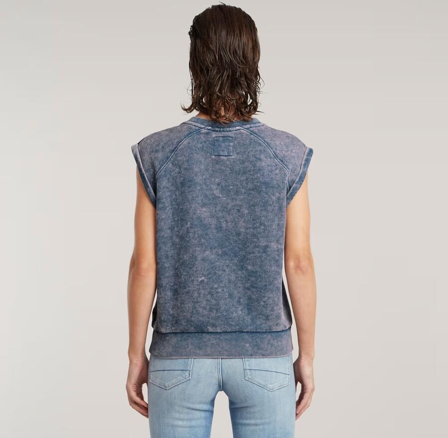 G-Star RAW Washed Sweater Midden blauw Dames - Foto 3