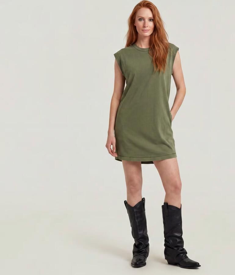G-Star RAW Washed T-shirtjurk Groen Dames - Foto 6