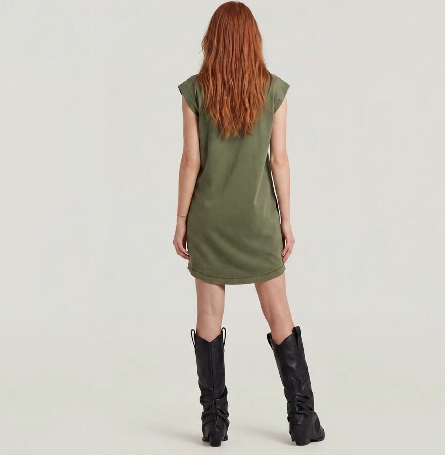 G-Star RAW Washed T-shirtjurk Groen Dames - Foto 3