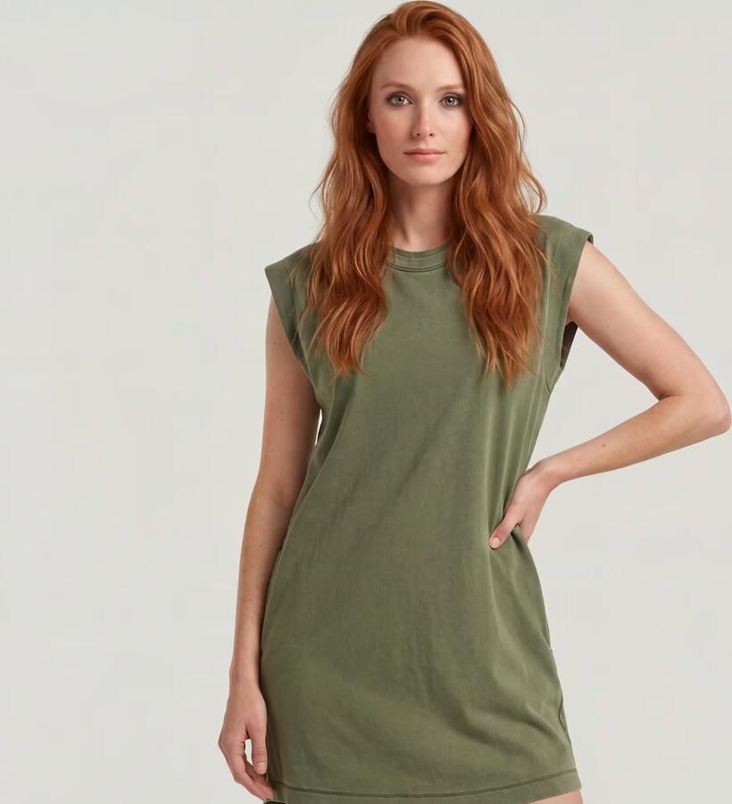 G-Star RAW Washed T-shirtjurk Groen Dames - Foto 4