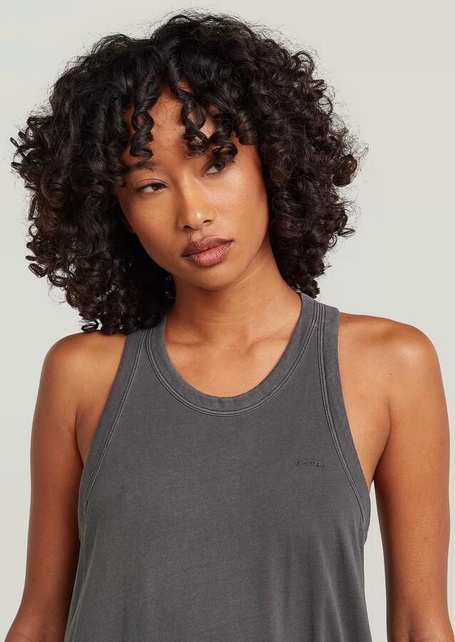 G-Star RAW Washed Tank Maxi Jurk Grijs Dames - Foto 6