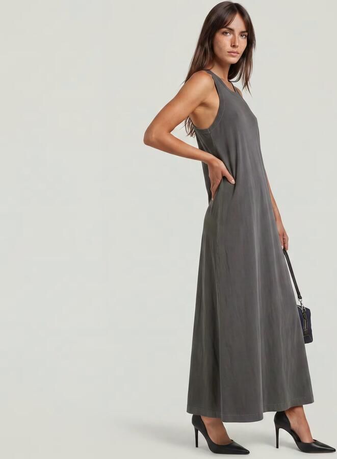 G-Star RAW Washed Tank Maxi Jurk Grijs Dames - Foto 7
