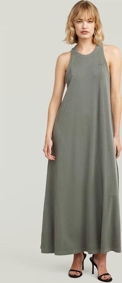 G-Star RAW Washed Tank Maxi Jurk Groen Dames - Foto 6