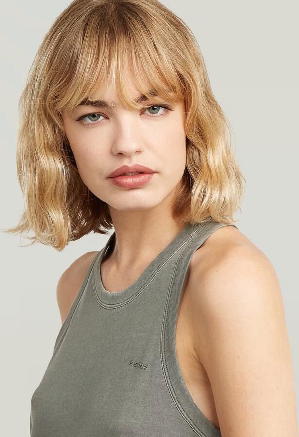G-Star RAW Washed Tank Maxi Jurk Groen Dames - Foto 4