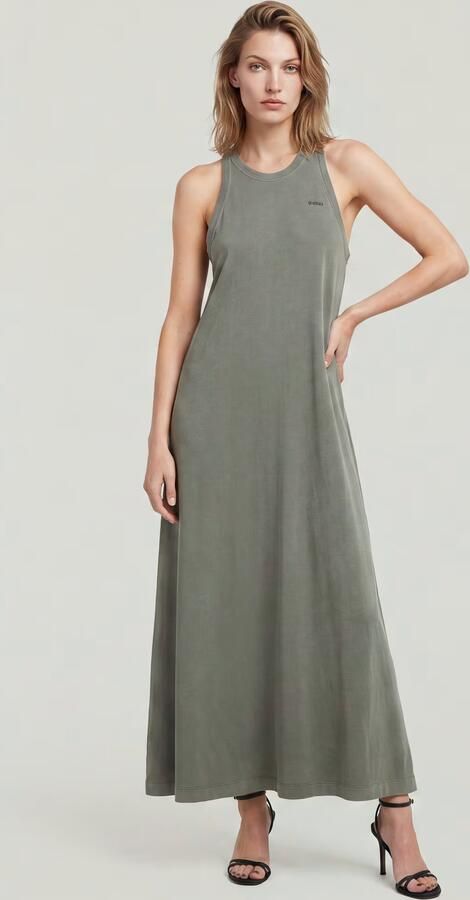 G-Star RAW Washed Tank Maxi Jurk Groen Dames - Foto 6