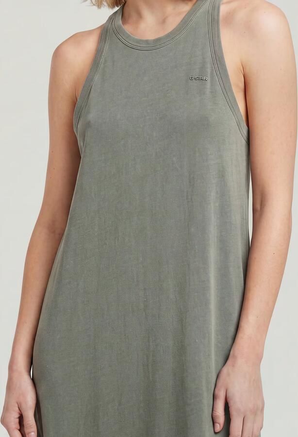 G-Star RAW Washed Tank Maxi Jurk Groen Dames - Foto 4