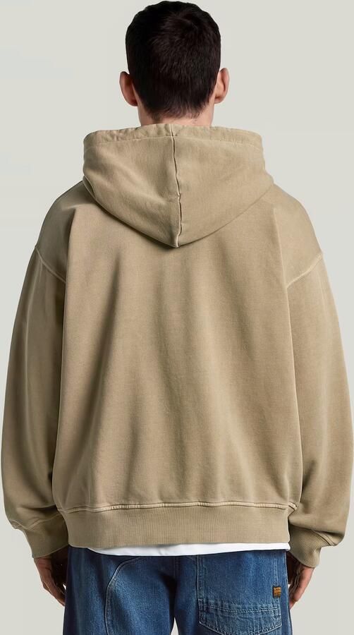 G-Star RAW Washed Zip Hoodie Beige Heren - Foto 5
