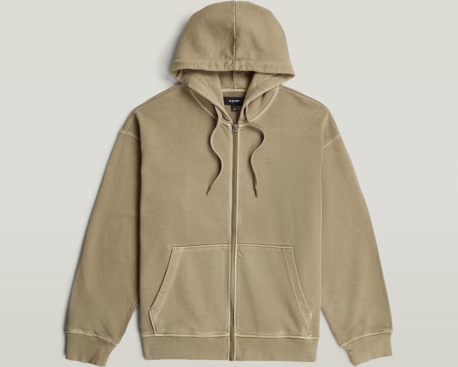 G-Star RAW Washed Zip Hoodie Beige Heren - Foto 4