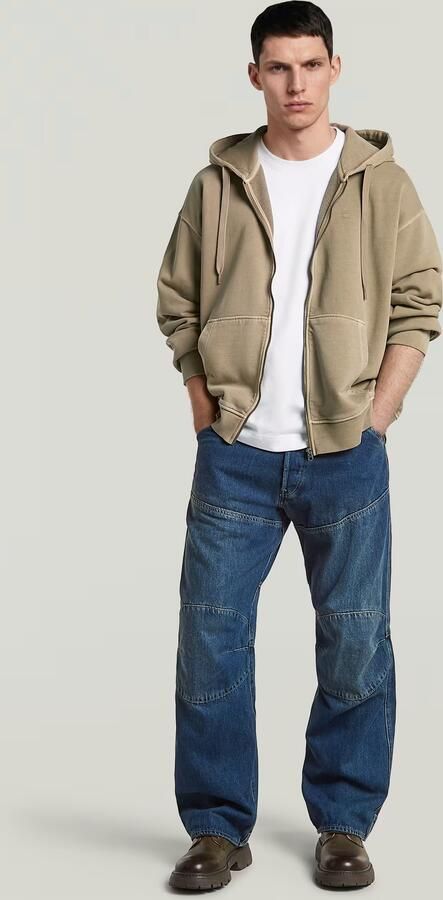 G-Star RAW Washed Zip Hoodie Beige Heren - Foto 6