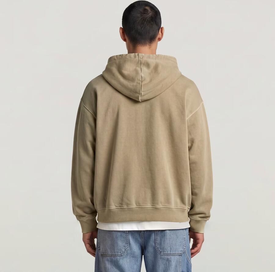 G-Star RAW Washed Zip Hoodie Beige Heren - Foto 3