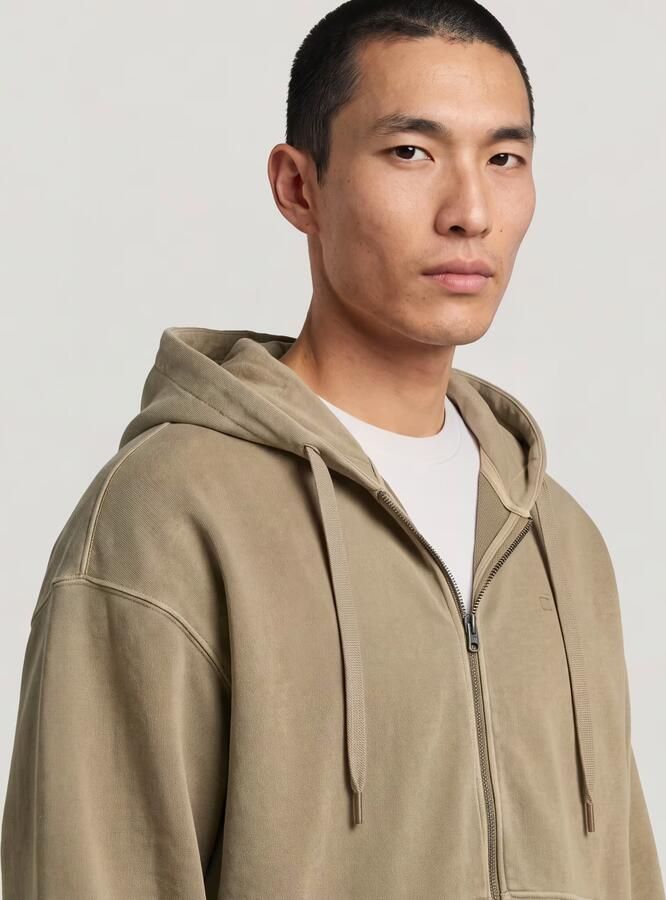 G-Star RAW Washed Zip Hoodie Beige Heren - Foto 5