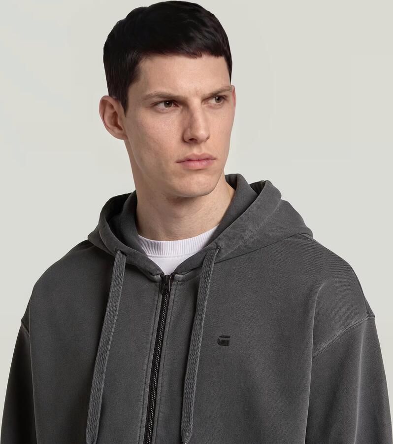 G-Star RAW Washed Zip Hoodie Zwart Heren - Foto 3