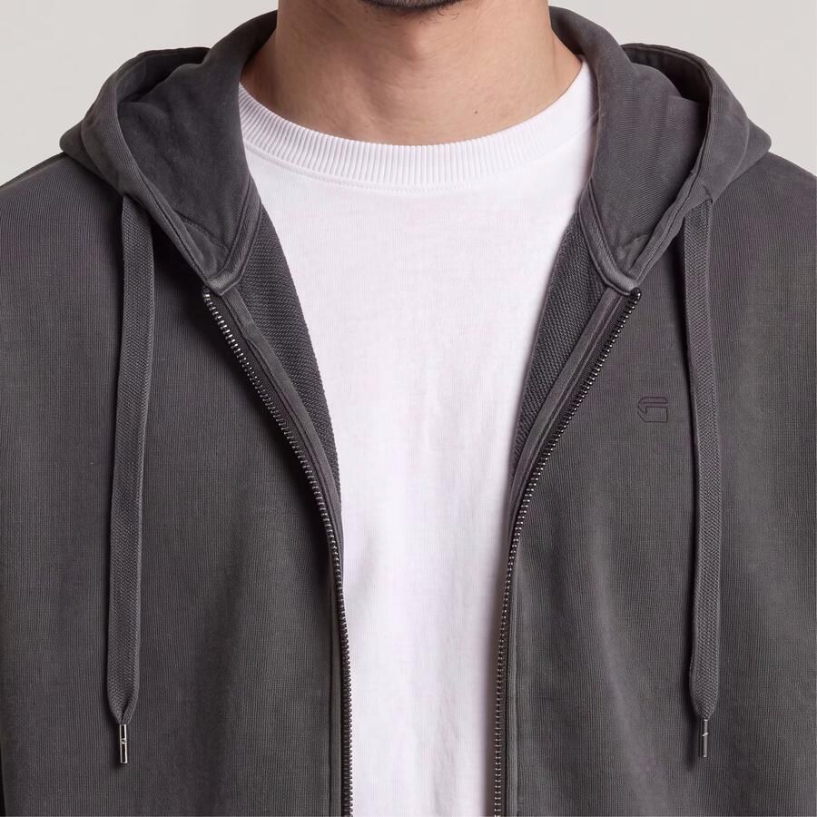 G-Star RAW Washed Zip Hoodie Zwart Heren - Foto 3