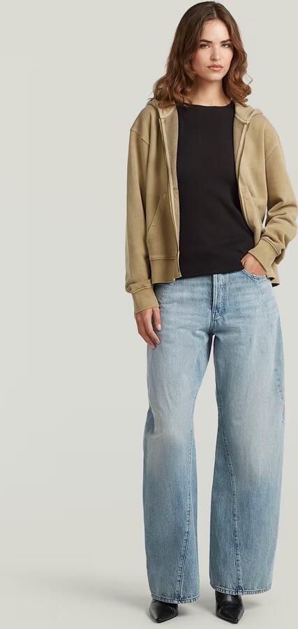 G-Star RAW Washed Zip Relaxed Hoodie Beige Dames - Foto 7