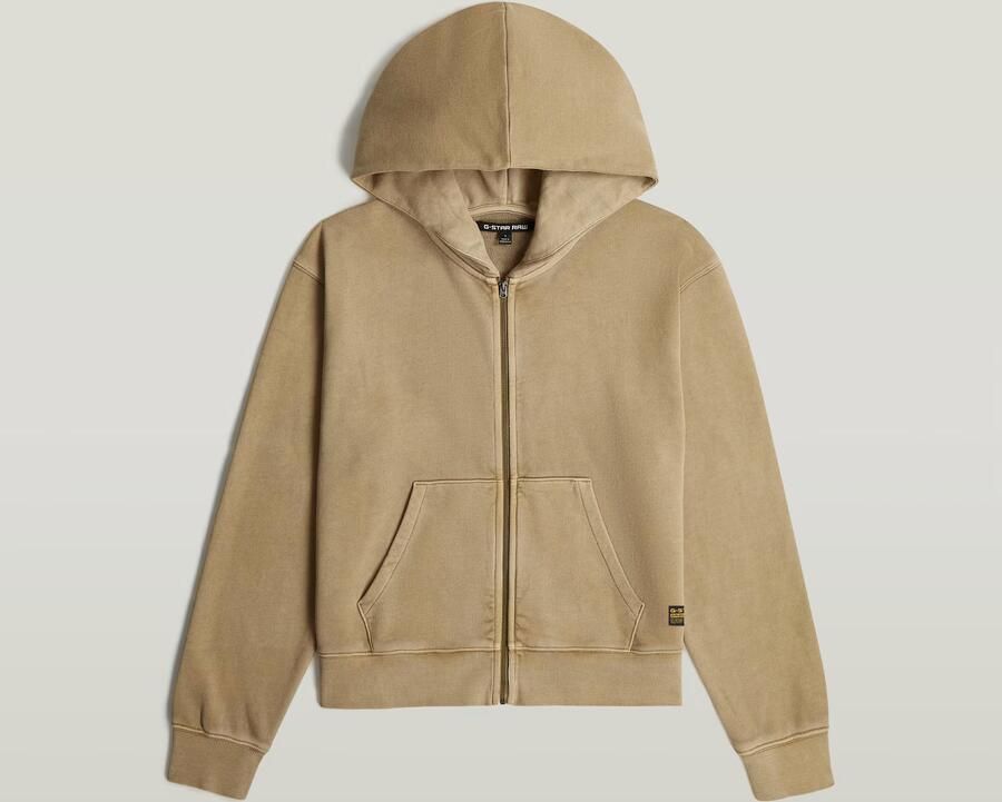 G-Star RAW Washed Zip Relaxed Hoodie Beige Dames - Foto 4