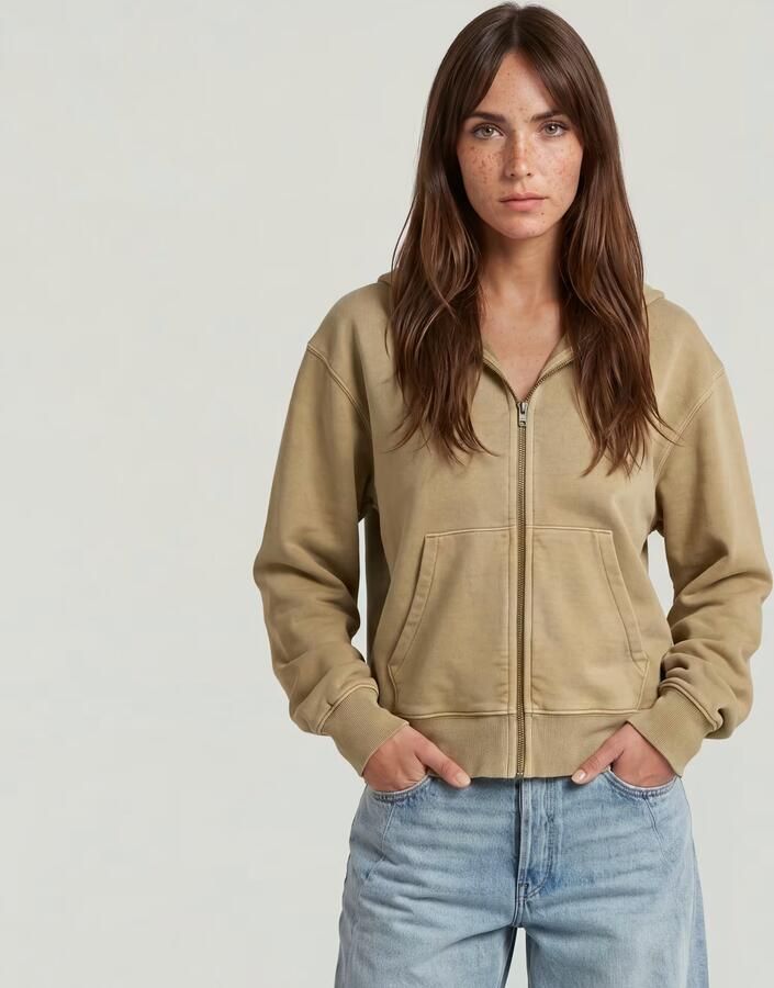 G-Star RAW Washed Zip Relaxed Hoodie Beige Dames - Foto 4