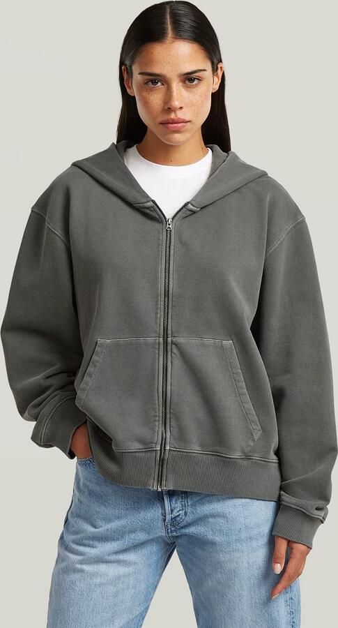 G-Star RAW Washed Zip Relaxed Hoodie Grijs Dames