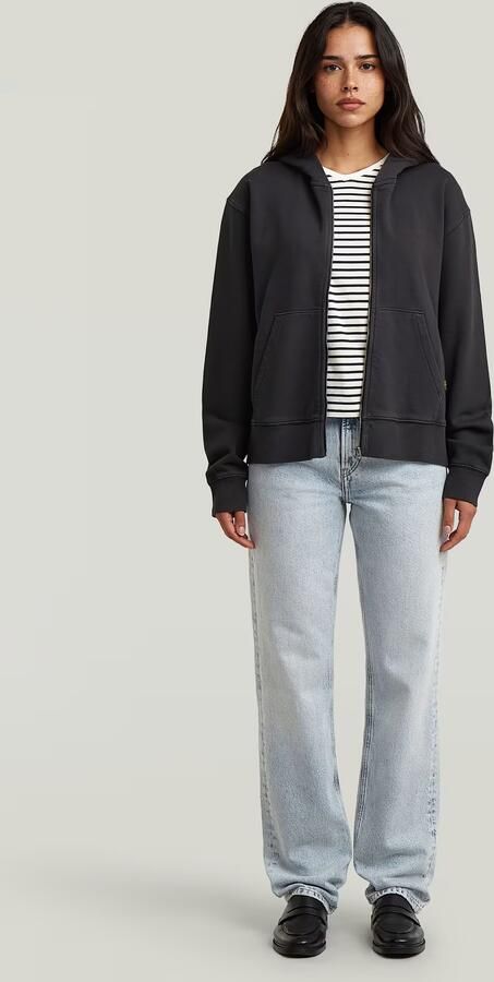 G-Star RAW Washed Zip Relaxed Hoodie Zwart Dames - Foto 7
