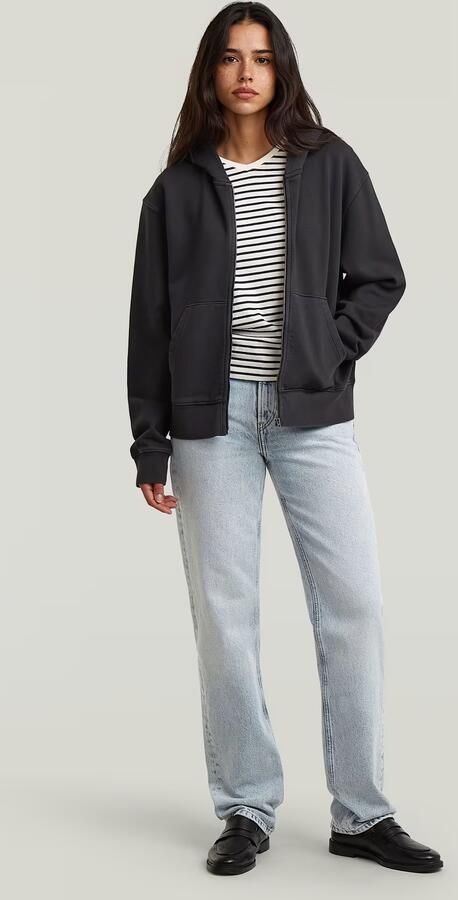G-Star RAW Washed Zip Relaxed Hoodie Zwart Dames - Foto 6