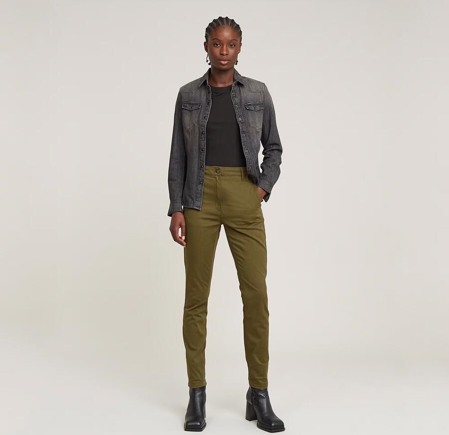 G-Star RAW Weld High Skinny Broek Groen Dames - Foto 5