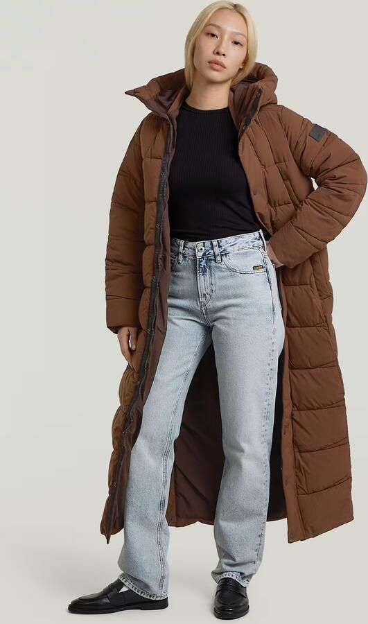 G-Star RAW Whistler Long Puffer Bruin Dames - Foto 5