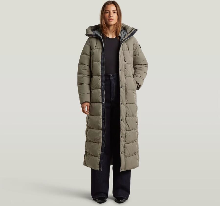 G-Star Raw Gewatteerde lange jas met knoopsluiting en steekzakken model 'Whistler'