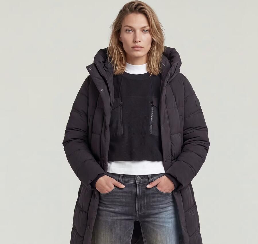 G-Star Raw Gewatteerde lange jas met steekzakken model 'Whistler' - Foto 4