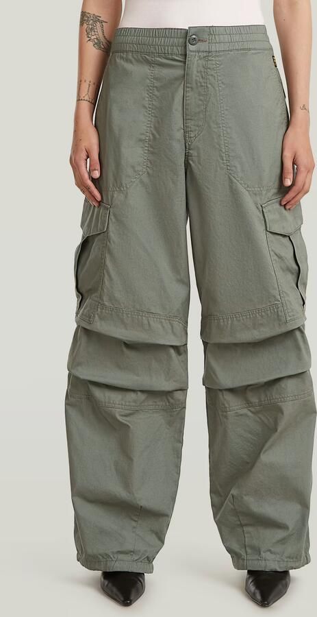 G-Star RAW Wide Leg Cargobroek Groen Dames