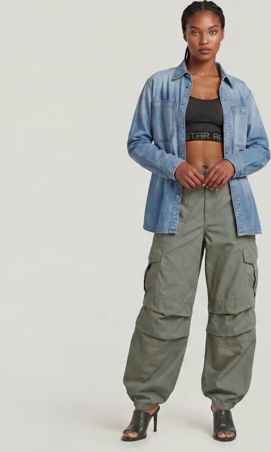 G-Star RAW Wide Leg Cargobroek Groen Dames - Foto 6