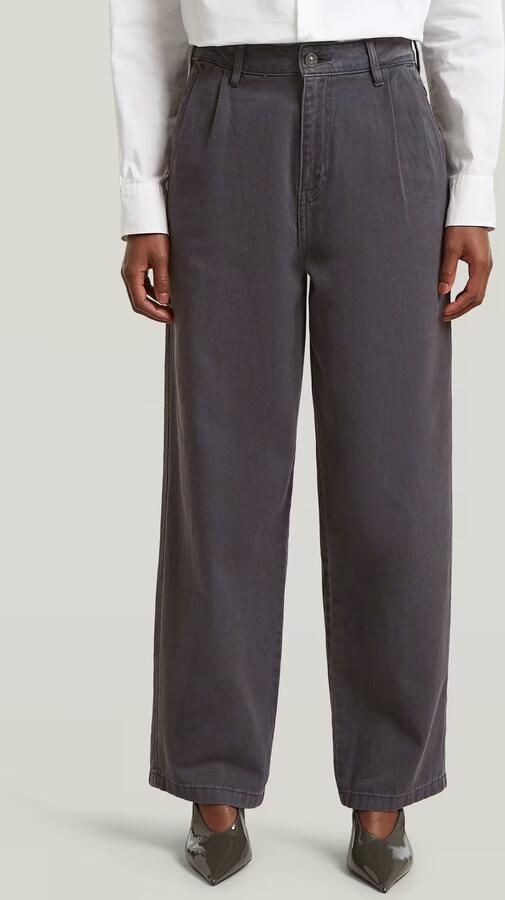 G-Star RAW Wide Pleated Pant Grijs Dames