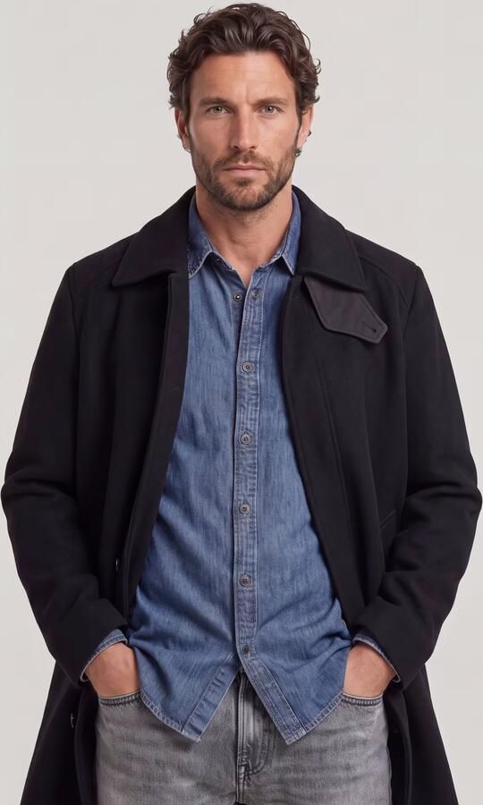 G-Star RAW Wool Car Coat Zwart Heren - Foto 5