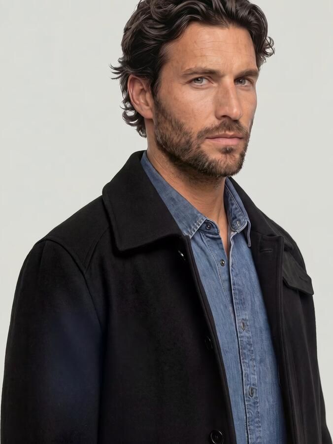 G-Star RAW Wool Car Coat Zwart Heren - Foto 4