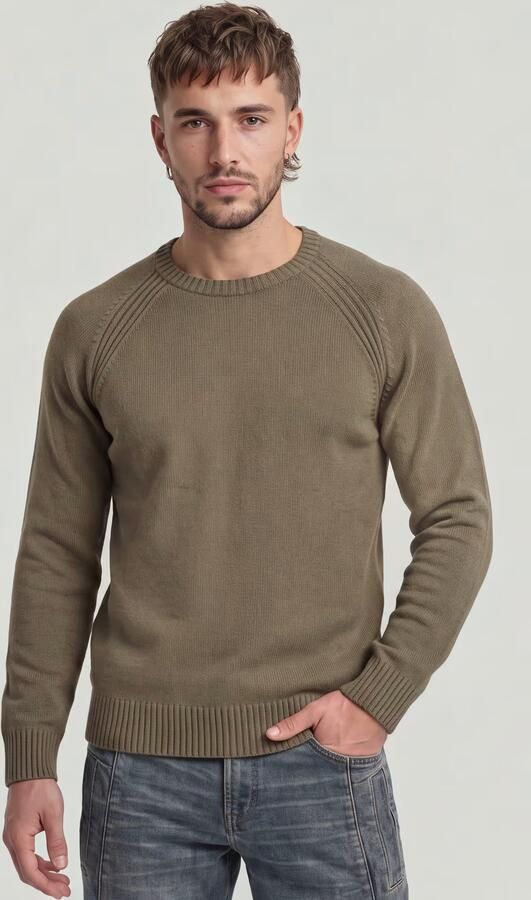 G-Star RAW Wool Raglan Relaxed Gebreide Trui Bruin Heren - Foto 6
