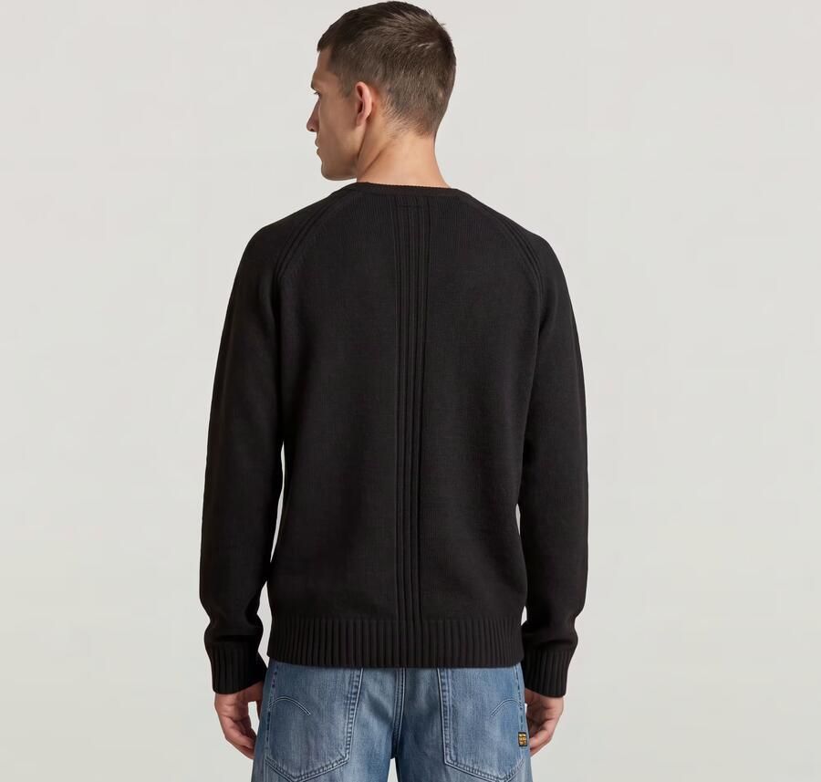 G-Star RAW Wool Raglan Relaxed Gebreide Trui Zwart Heren - Foto 5