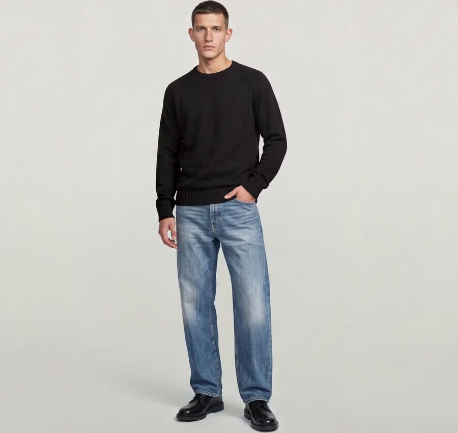 G-Star RAW Wool Raglan Relaxed Gebreide Trui Zwart Heren - Foto 6