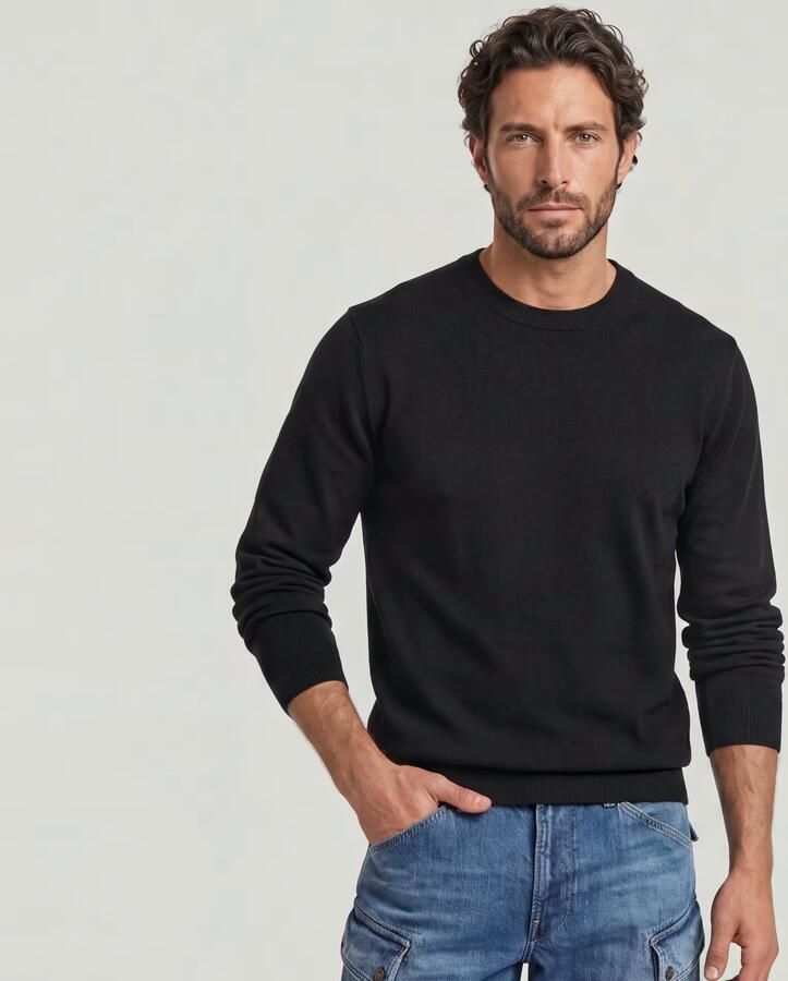 G-Star RAW Wool Refined Gebreide Trui Midden blauw Heren