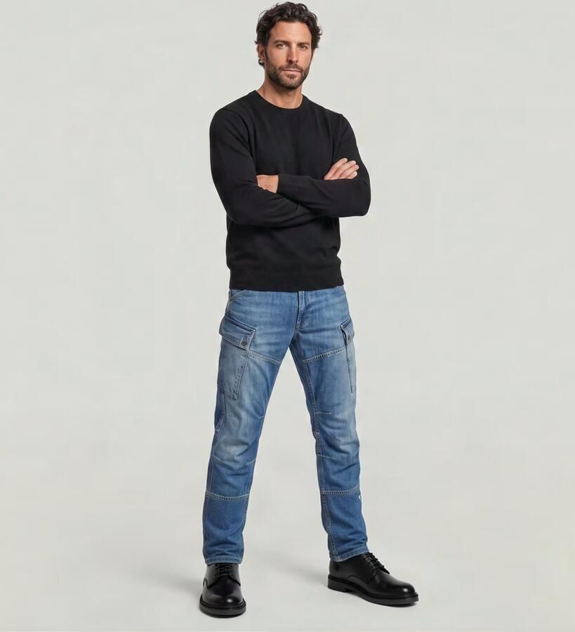 G-Star RAW Wool Refined Gebreide Trui Midden blauw Heren - Foto 4