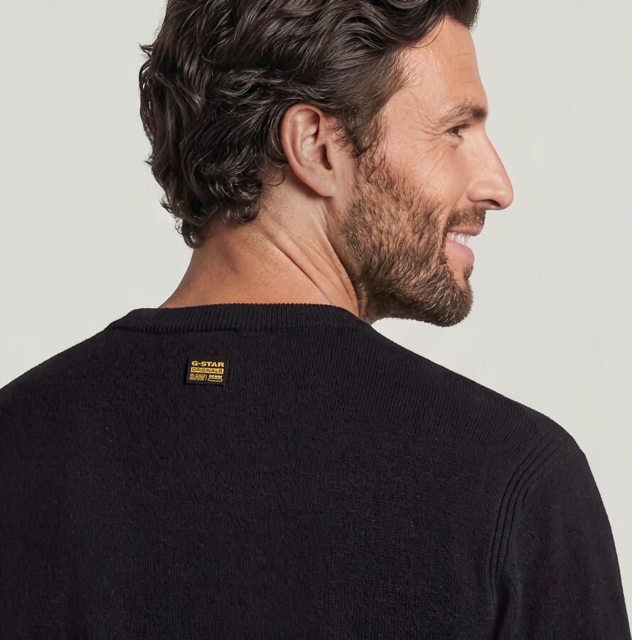 G-Star RAW Wool Refined Gebreide Trui Midden blauw Heren - Foto 3