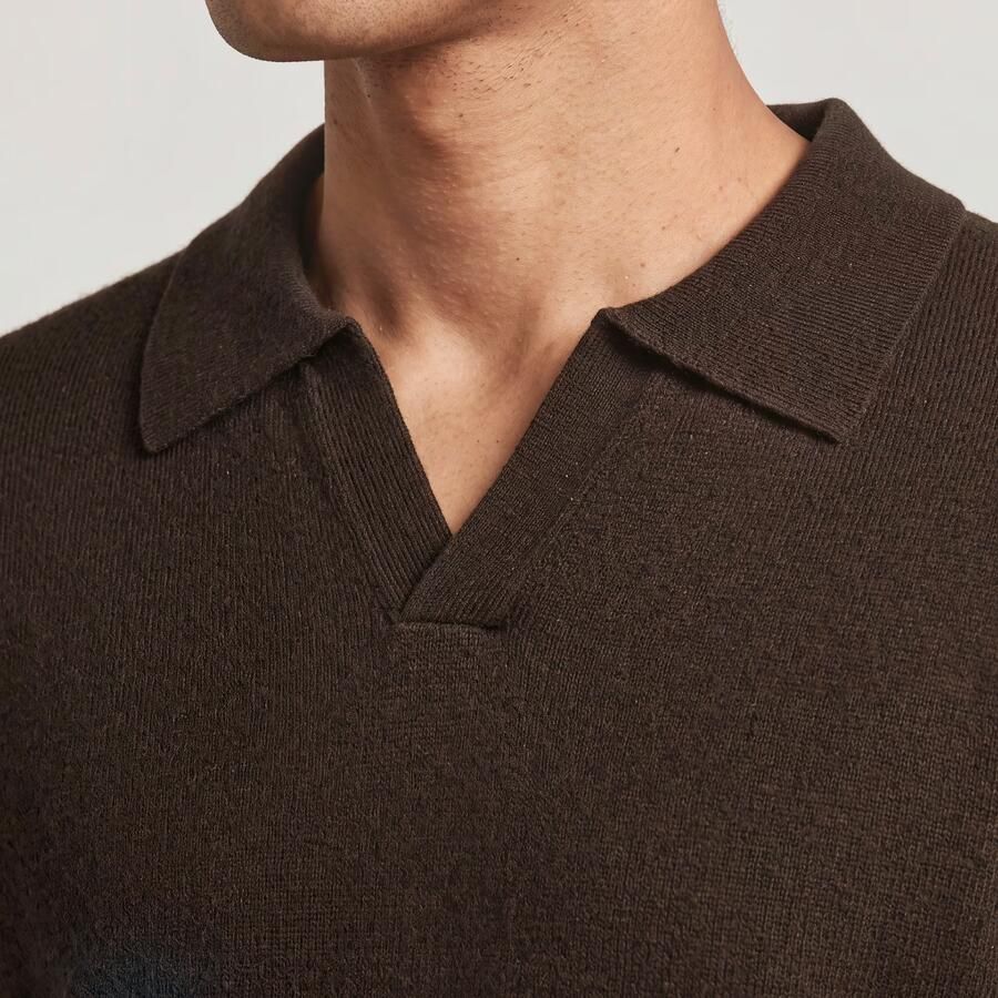 G-Star RAW Wool Refined Polo Collar Gebreide Trui Bruin Heren - Foto 3