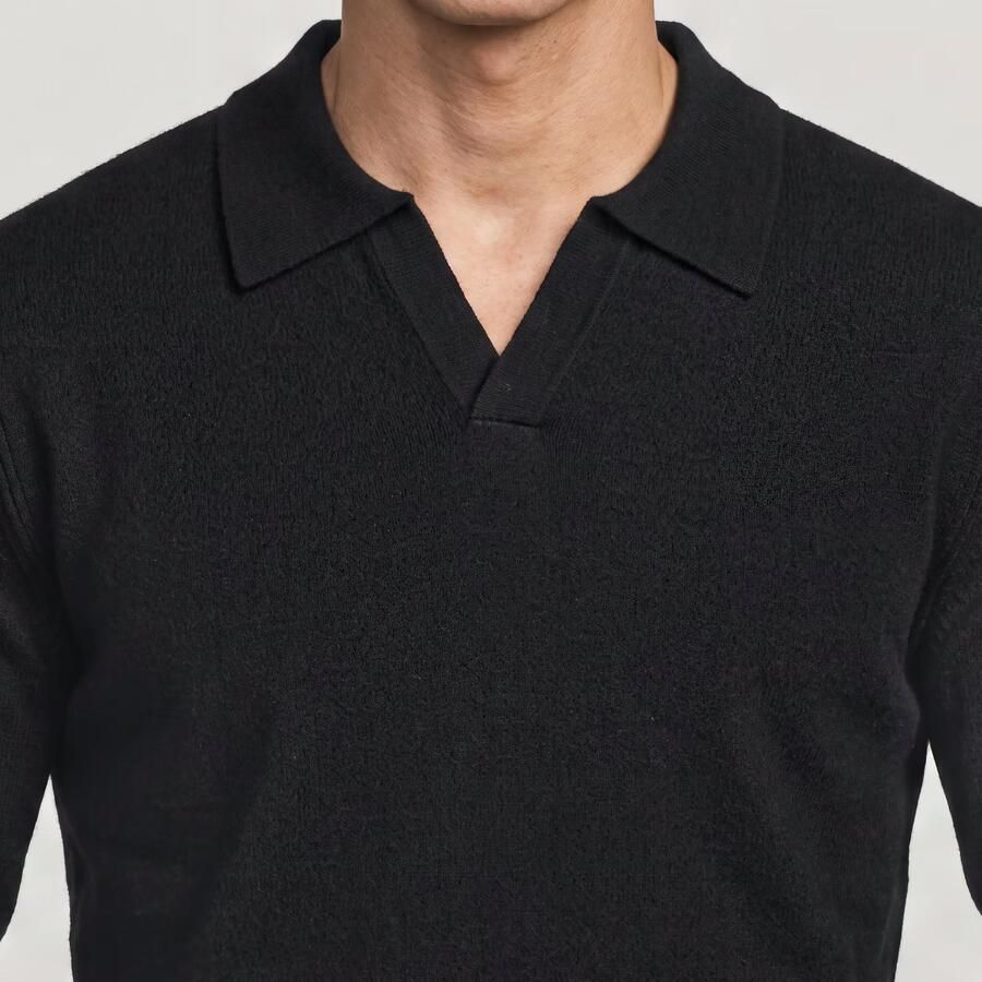 G-Star RAW Wool Refined Polo Collar Gebreide Trui Midden blauw Heren - Foto 2