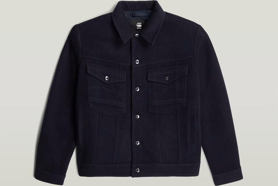G-Star RAW Wool Trucker Jack Donkerblauw Heren - Foto 7
